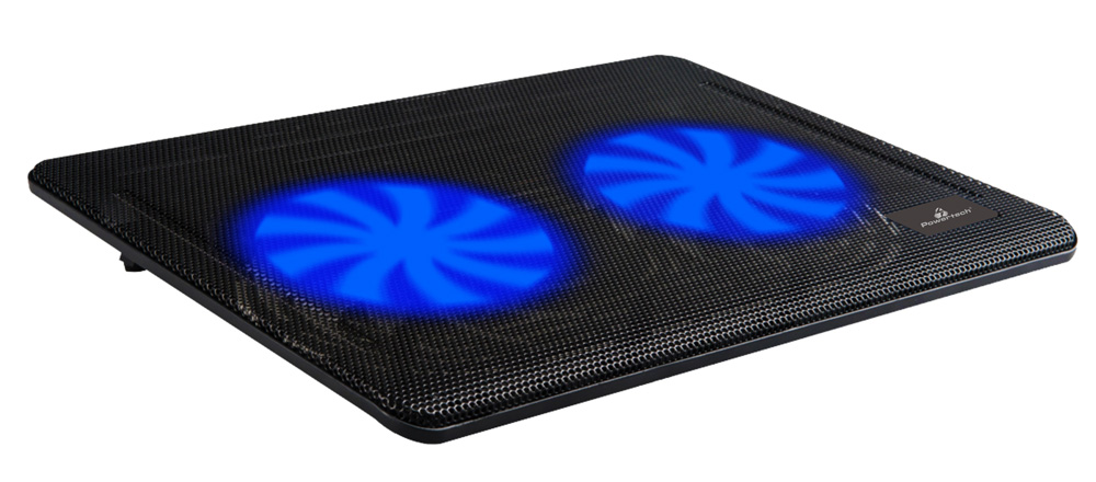 POWERTECH Βάση & ψύξη laptop PT-738 έως 15.6″, 2x 125mm fan, LED, μαύρο