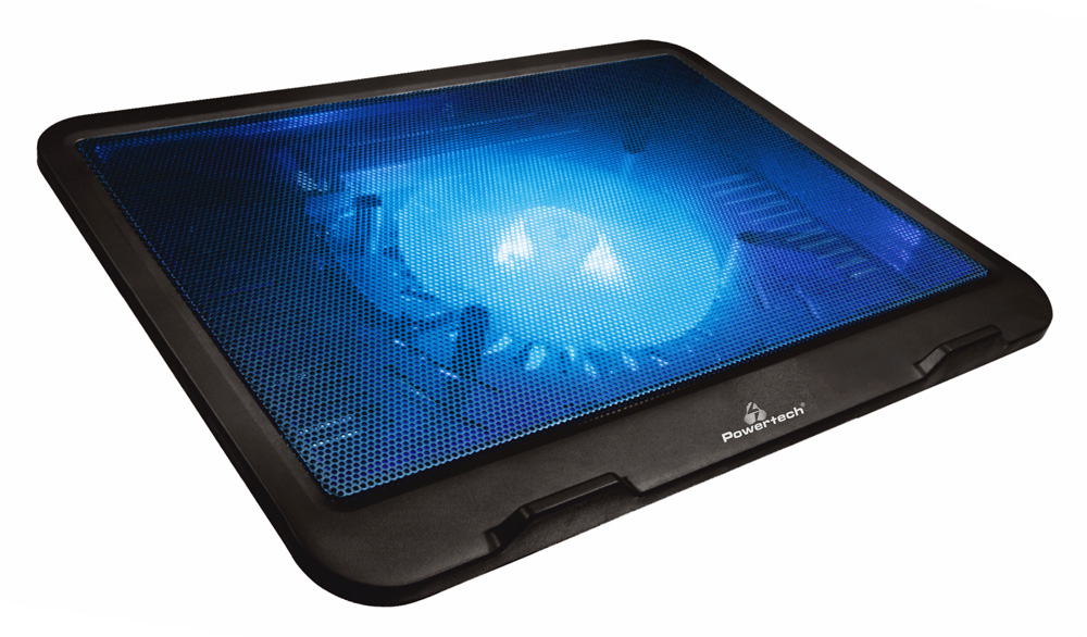 POWERTECH Βάση & ψύξη laptop PT-740 έως 15.6″, 125mm fan, LED, μαύρο