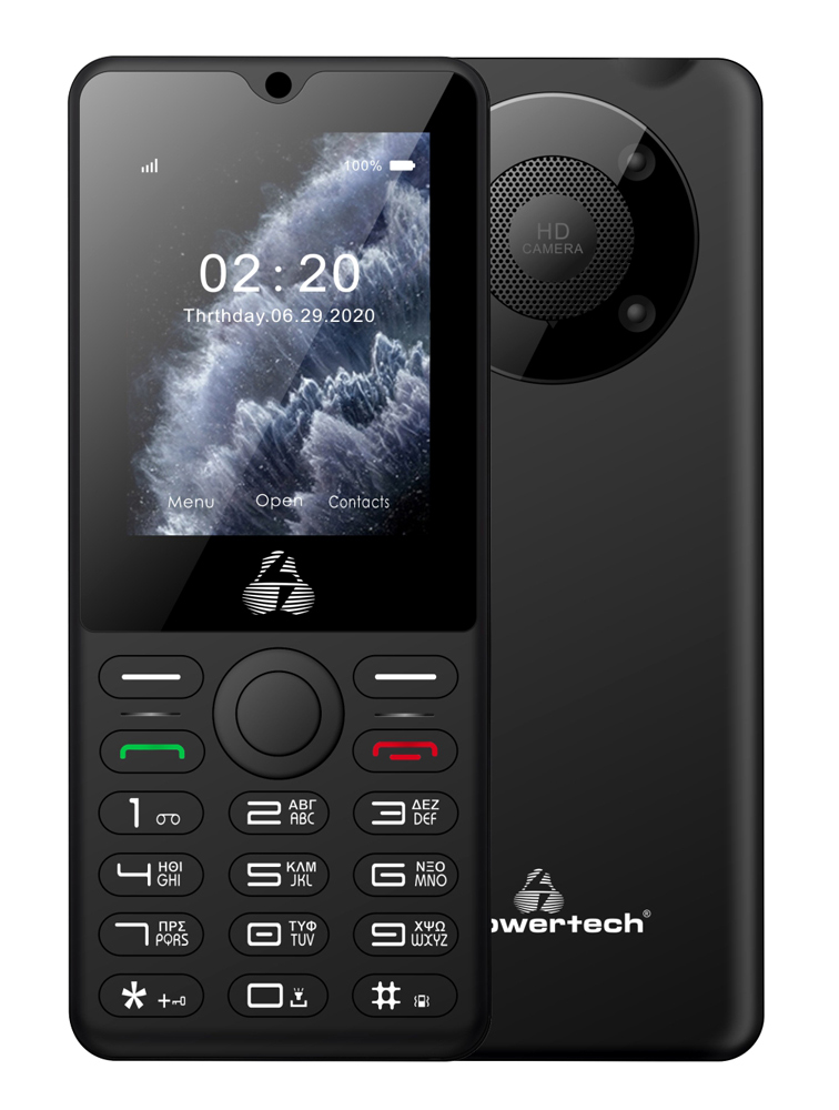 POWERTECH κινητό τηλέφωνο Milly Big II, 2.4″, με φακό, μαύρο