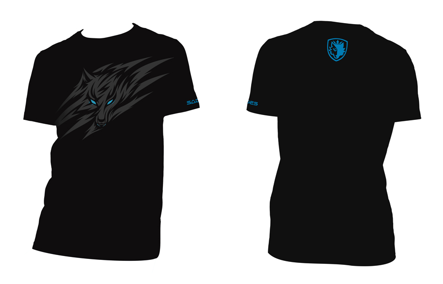 SADES t-shirt με γιακά τύπου Polo SA-T2XL, μαύρο, 2ΧL