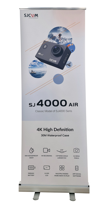 SJCAM διαφημιστικό roll up banner με εκτύπωση SJ4000-AIR, 160x60cm