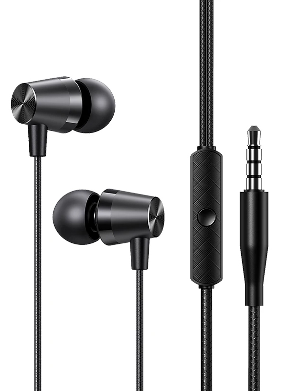 USAMS earphones με μικρόφωνο EP-42, 3.5mm σύνδεση, Φ10mm, 1.2m, μαύρα