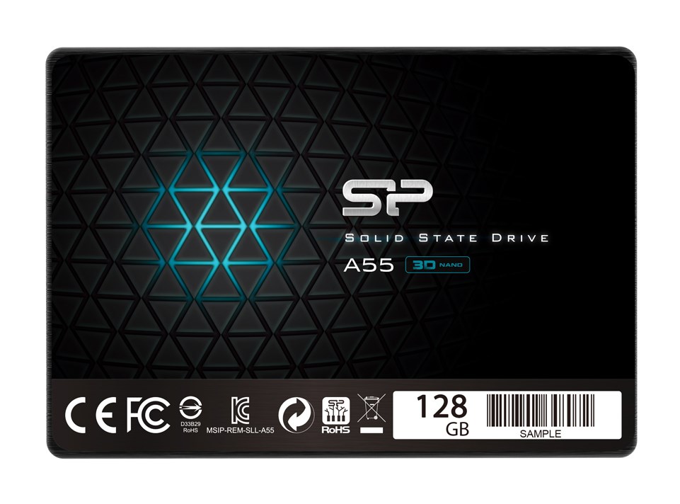 SILICON POWER SSD A55 128GB, 2.5″, SATA III, 550-420MB/s 7mm, TLC
