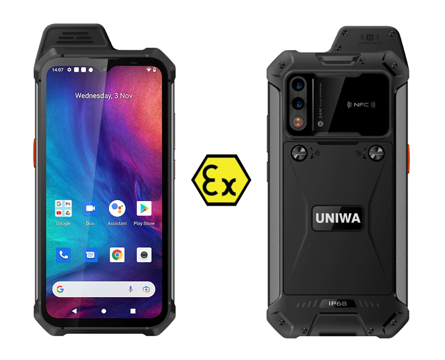 UNIWA smartphone W888, 6.3″, 4/64GB, ηχείο 2W, Atex Zone 2, IP68, μαύρο