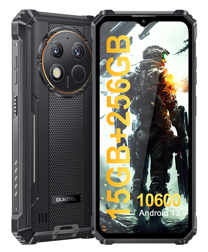 OUKITEL smartphone WP28, IP68/IP69K, 6.52″, 8/256GB, 10600mAh, μαύρο